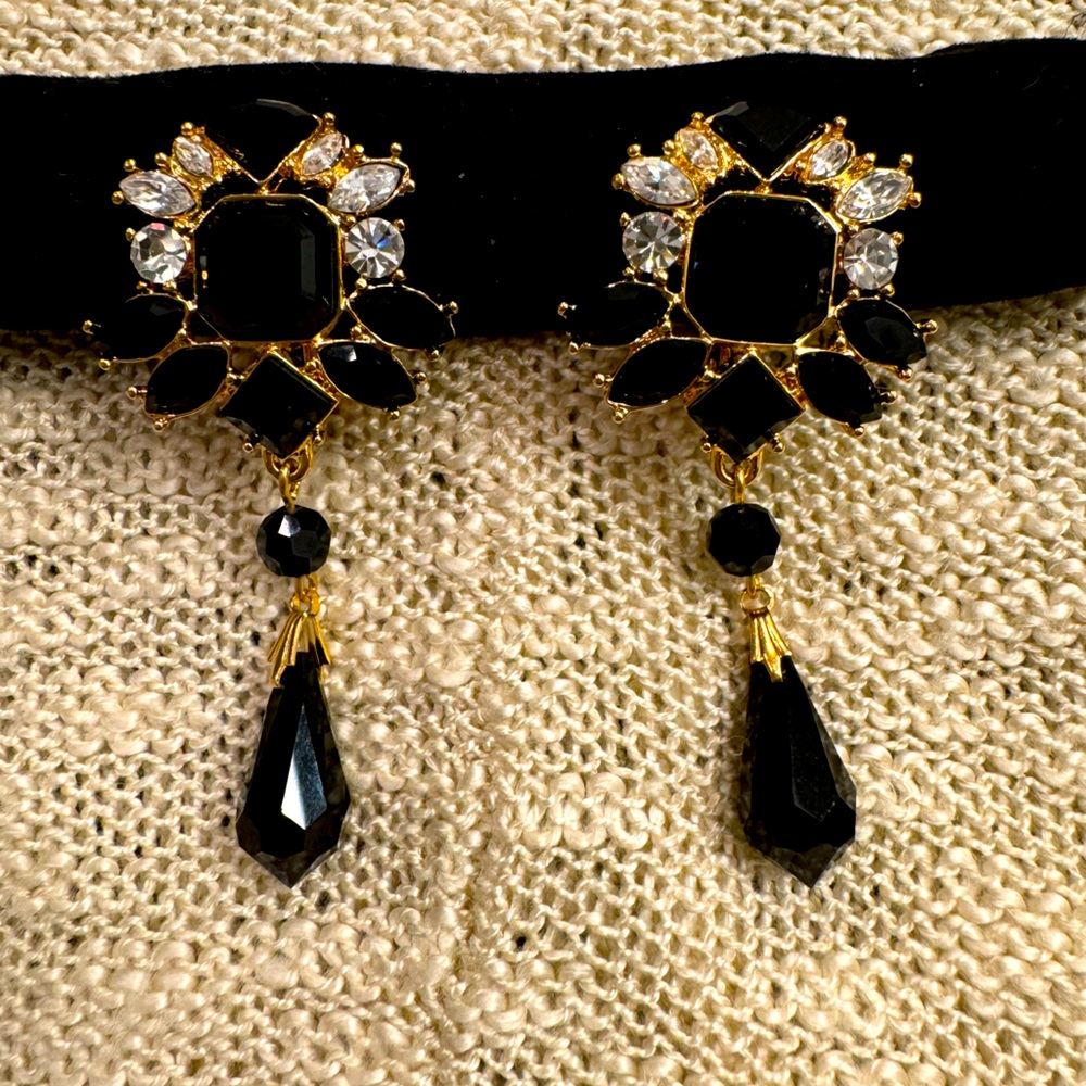 Vintage Monet Crystal Comfort Clip Earrings